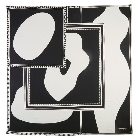 NWT Ferragamo Clessidre Square Scarf - Picture 1 of 3